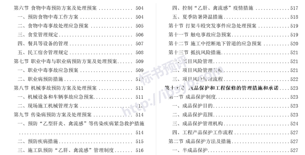 公路工程施工组织设计目录