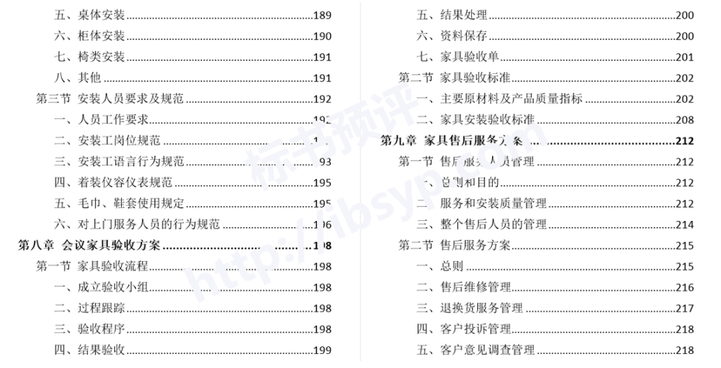 会议家具采购投标方案目录