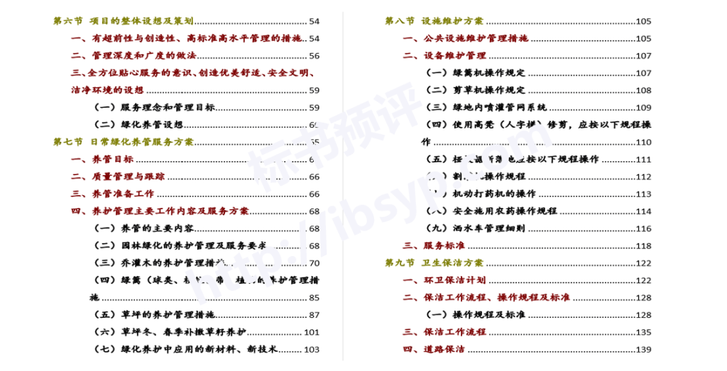 xx河小流域绿化养护治理方案目录